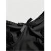 imageSHENHE Womens Bow Front Lace Trim Bustier Corset Top Spaghetti Strap Tank Camisole TopBlack