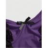 imageSHENHE Womens Bow Front Lace Trim Bustier Corset Top Spaghetti Strap Tank Camisole TopPurple