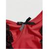 imageSHENHE Womens Bow Front Lace Trim Bustier Corset Top Spaghetti Strap Tank Camisole TopRed