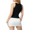 imageSHENHE Womens Glitter Rhinestone Tank Top Bowknot Cut Out Sleeveless Slim Fit Top ClubwearBlack