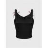 imageSHENHE Womens Lace Trim Cute Cherry Print Spaghetti Strap Kawaii Top Crop Cami TankBlack