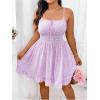 imageSHENHE Womens Plus Size Floral Cami Dress Smocked Waist Ruffle Flowy Short Summer Boho DressMauve Purple