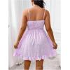 imageSHENHE Womens Plus Size Floral Cami Dress Smocked Waist Ruffle Flowy Short Summer Boho DressMauve Purple