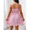 imageSHENHE Womens Plus Size Floral Cami Dress Smocked Waist Ruffle Flowy Short Summer Boho DressPink