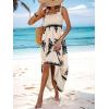 imageSHENHE Womens Smocked Sleeveless Flowy Tribal Print Summer Boho Vacation Maxi DressApricot