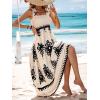 imageSHENHE Womens Smocked Sleeveless Flowy Tribal Print Summer Boho Vacation Maxi DressApricot