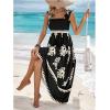 imageSHENHE Womens Smocked Sleeveless Flowy Tribal Print Summer Boho Vacation Maxi DressBlack