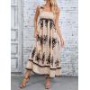 imageSHENHE Womens Smocked Sleeveless Flowy Tribal Print Summer Boho Vacation Maxi DressBlack and White