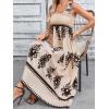 imageSHENHE Womens Smocked Sleeveless Flowy Tribal Print Summer Boho Vacation Maxi DressBlack and White