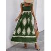 imageSHENHE Womens Smocked Sleeveless Flowy Tribal Print Summer Boho Vacation Maxi DressGreen