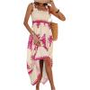 imageSHENHE Womens Smocked Sleeveless Flowy Tribal Print Summer Boho Vacation Maxi DressHot Pink