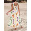 imageSHENHE Womens Smocked Sleeveless Flowy Tribal Print Summer Boho Vacation Maxi DressMulticolor
