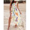 imageSHENHE Womens Smocked Sleeveless Flowy Tribal Print Summer Boho Vacation Maxi DressMulticolor