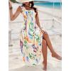 imageSHENHE Womens Smocked Sleeveless Flowy Tribal Print Summer Boho Vacation Maxi DressMulticolor