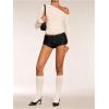 imageSHENHE Womens Sparkly Sequin Shorts Y2k Low Rise Sexy Glitter Party Rave Club ShortsBlack