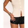 imageSHENHE Womens Sparkly Sequin Shorts Y2k Low Rise Sexy Glitter Party Rave Club ShortsBlack