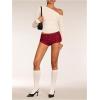 imageSHENHE Womens Sparkly Sequin Shorts Y2k Low Rise Sexy Glitter Party Rave Club ShortsBurgundy