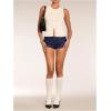 imageSHENHE Womens Sparkly Sequin Shorts Y2k Low Rise Sexy Glitter Party Rave Club ShortsDark Blue