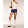 imageSHENHE Womens Sparkly Sequin Shorts Y2k Low Rise Sexy Glitter Party Rave Club ShortsDark Blue