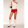 imageSHENHE Womens Sparkly Sequin Shorts Y2k Low Rise Sexy Glitter Party Rave Club ShortsRed