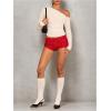 imageSHENHE Womens Sparkly Sequin Shorts Y2k Low Rise Sexy Glitter Party Rave Club ShortsRed