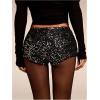 imageSHENHE Womens Sparkly Sequin Shorts Y2k Low Rise Sexy Glitter Party Rave Club ShortsSilver
