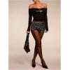 imageSHENHE Womens Sparkly Sequin Shorts Y2k Low Rise Sexy Glitter Party Rave Club ShortsSilver