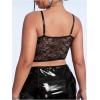 imageSHENHE Womens Plus Size Lace Bustier Corset Top Spaghetti Strap Sexy Going Out Crop Top CamiBlack