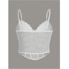 imageSHENHE Womens Plus Size Lace Bustier Corset Top Spaghetti Strap Sexy Going Out Crop Top CamiWhite
