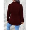 imageSHENHE Womens Plus Size Open Front Ruffle Trim Elegant Business Casual Office Blazer JacketBurgundy