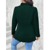 imageSHENHE Womens Plus Size Open Front Ruffle Trim Elegant Business Casual Office Blazer JacketDark Green