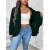 imageSHENHE Womens Plus Size Open Front Ruffle Trim Elegant Business Casual Office Blazer JacketDark Green