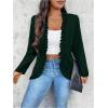 imageSHENHE Womens Plus Size Open Front Ruffle Trim Elegant Business Casual Office Blazer JacketDark Green