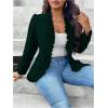 imageSHENHE Womens Plus Size Open Front Ruffle Trim Elegant Business Casual Office Blazer JacketDark Green