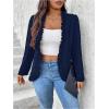 imageSHENHE Womens Plus Size Open Front Ruffle Trim Elegant Business Casual Office Blazer JacketDeep Blue