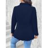 imageSHENHE Womens Plus Size Open Front Ruffle Trim Elegant Business Casual Office Blazer JacketDeep Blue