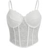 imageSHENHE Womens Plus Size Lace Bustier Corset Top Spaghetti Strap Sexy Going Out Crop Top CamiWhite