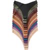imageSHENHE Womens Seamless Thongs No Show V Waist Stretch Bikini Underwear Panties 15 PackMulticolor D