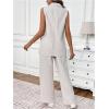 imageSHENHE Womens 2 Piece Business Outfits Sleeveless Blazer Vest Suit and Pants Dressy SetApricot