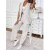 imageSHENHE Womens 2 Piece Business Outfits Sleeveless Blazer Vest Suit and Pants Dressy SetApricot