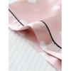 imageSHENHE Womens 2 Piece Satin Pajama Set Button Down Cute Heart Graphic Short Sleeve Shirts and ShortsLight Pink