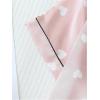 imageSHENHE Womens 2 Piece Satin Pajama Set Button Down Cute Heart Graphic Short Sleeve Shirts and ShortsLight Pink