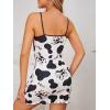 imageSHENHE Womens Cute Cow Print Sleeveless Nightgown Pajama Slip Dress Mini ChemiseBlack and White
