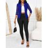 imageSHENHE Womens Floral Lace 34 Sleeve Open Front Work Office Notch Lapel Blazer JacketRoyal Blue