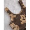 imageSHENHE Womens Fuzzy Pajamas Bear Print Puffy Tank and Shorts 2 Piece Cute Pajama SetMocha Brown