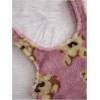 imageSHENHE Womens Fuzzy Pajamas Bear Print Puffy Tank and Shorts 2 Piece Cute Pajama SetPink