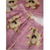 imageSHENHE Womens Fuzzy Pajamas Bear Print Puffy Tank and Shorts 2 Piece Cute Pajama SetPink