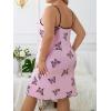 imageSHENHE Womens Heart Print Nightgowns Spaghetti Strap Cami Slip Nightdress Butterfly Pink 3XL