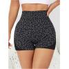imageSHENHE Womens Leopard Biker Shorts Tummy Control Scrunch Butt Seamless Workout Yoga ShortsBlack