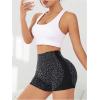 imageSHENHE Womens Leopard Biker Shorts Tummy Control Scrunch Butt Seamless Workout Yoga ShortsBlack